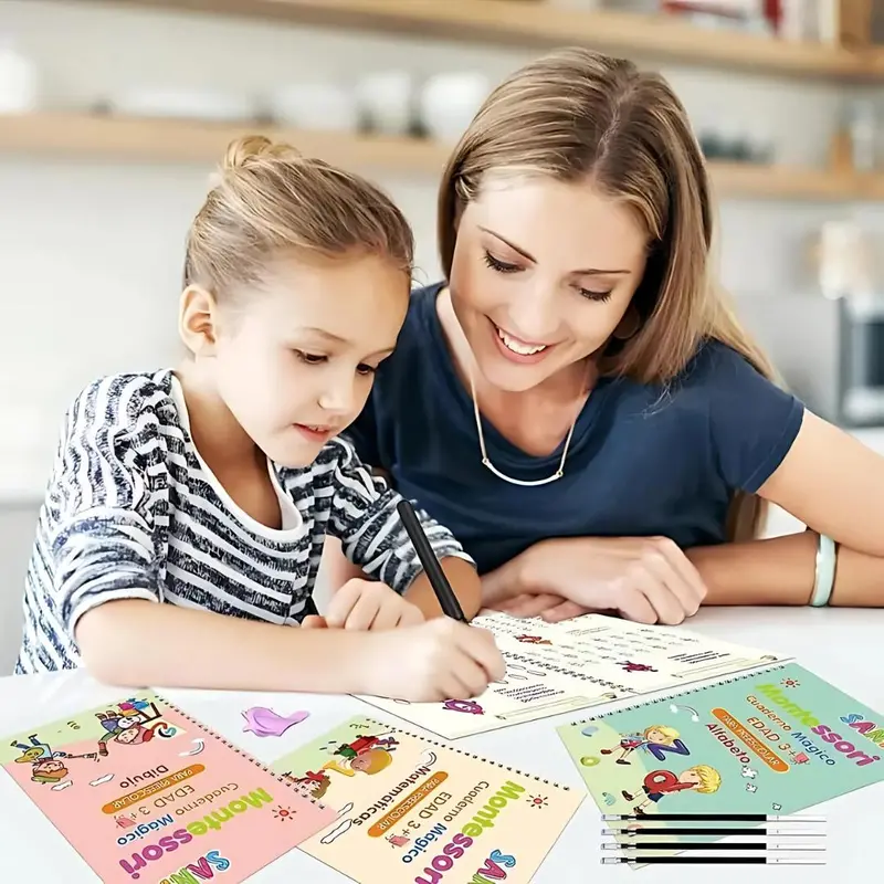 Montessori-Inspired Reusable Magic Notebook Set (4-Pack) – Enhances Kids’ Writing, Focus & Motor Skills | 50% Off Today 1