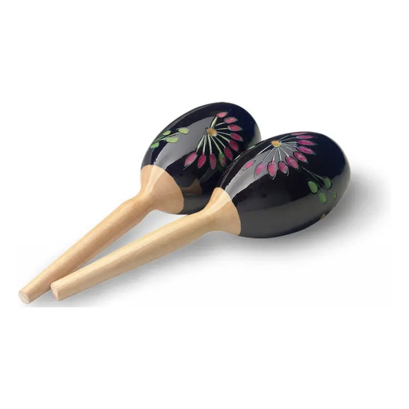 Mrw-19 Oval Wood Maracas – Sleek Black Finish 1