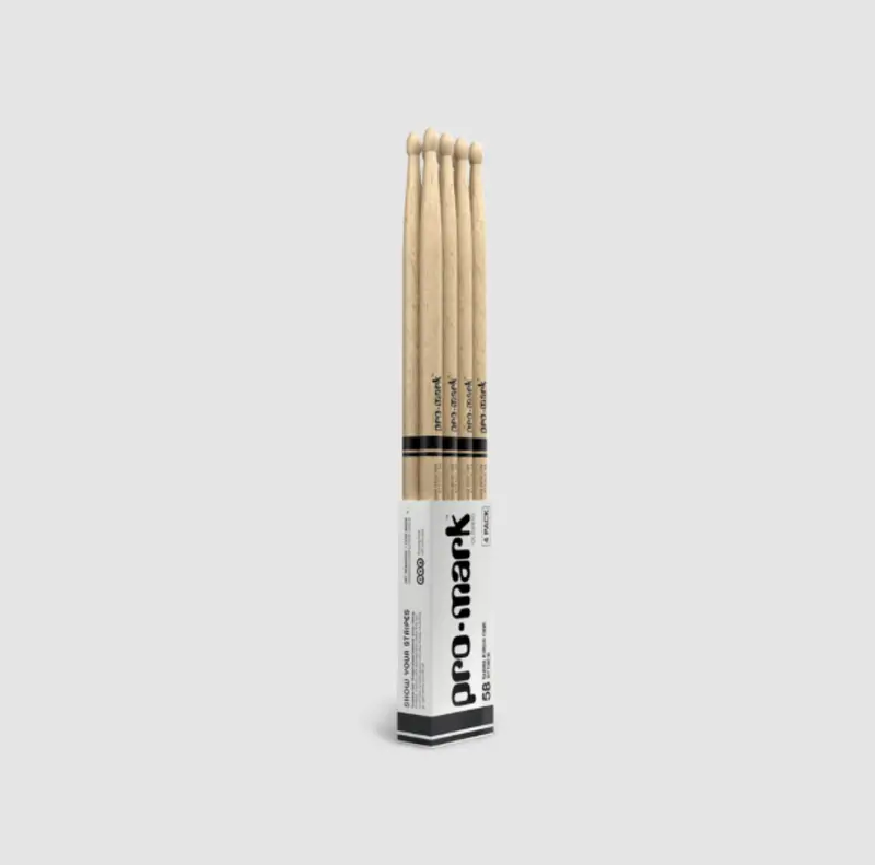Promark Classic Attack 5B Shira Kashi Oak Drumsticks With Oval Wood Tips (4-Pack) 1