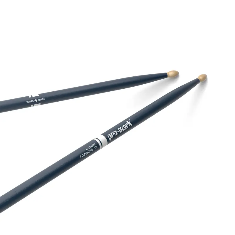 Promark Classic Forward 5A Blue-Painted Hickory Drumsticks – Oval Wood Tip 1