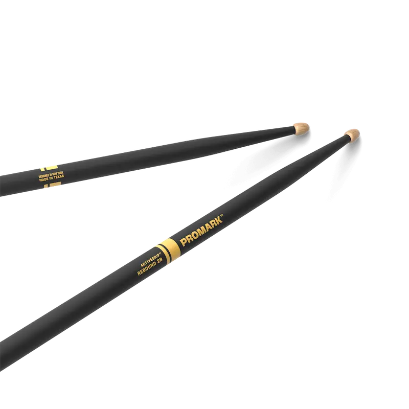 Promark Rebound 2B Activegrip Hickory Drumsticks Featuring Acorn Wood Tips 1