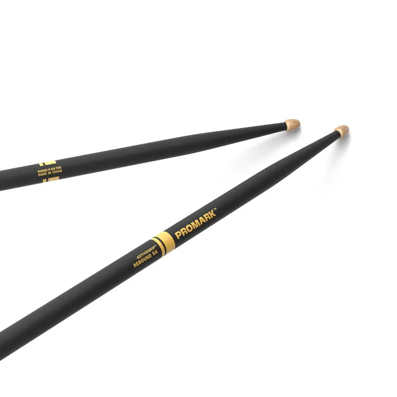 Promark Rebound 5A Activegrip Hickory Drumsticks Featuring Acorn Wood Tips 1