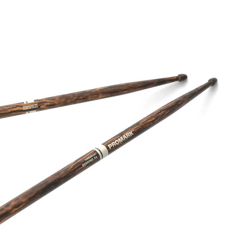 Promark Rebound 5A Firegrain Hickory Drumsticks Featuring Acorn Wood Tips 1