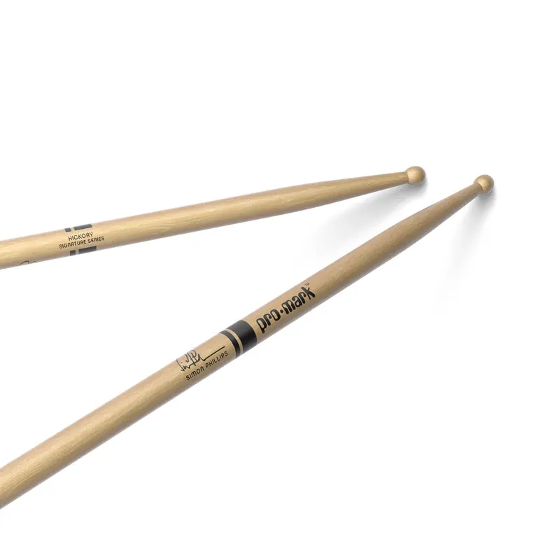 Promark Simon Phillips 707 Hickory Drumsticks – Wood Tip 1