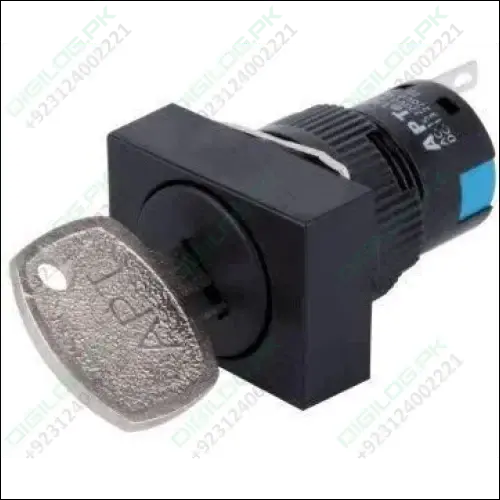 Rectangular Metal Spst Keyed Power Switch — Turn-Actuated Locking Safety Toggle With Integrated Cylinder 1