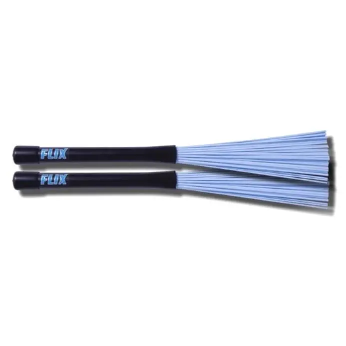 Rock-Style Nylon Drum Brushes – Light Blue Handle 1