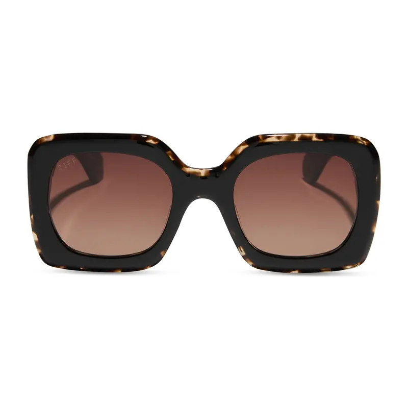 Savoir Square Sunglasses In Dark Tortoise With Brown Gradient Lenses 1