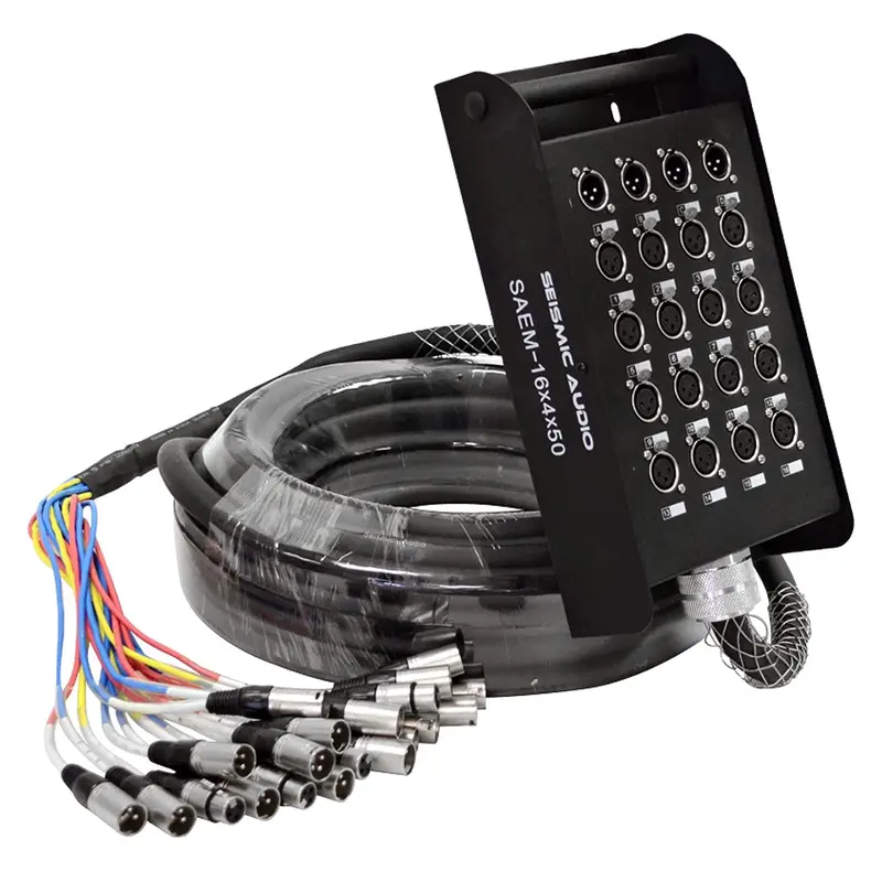 Seismic Audio 16-Channel Xlr Snake Cable – 50 Ft Heavy-Duty Multi-Core Audio Cable With Color-Coded & Numbered Connectors 1