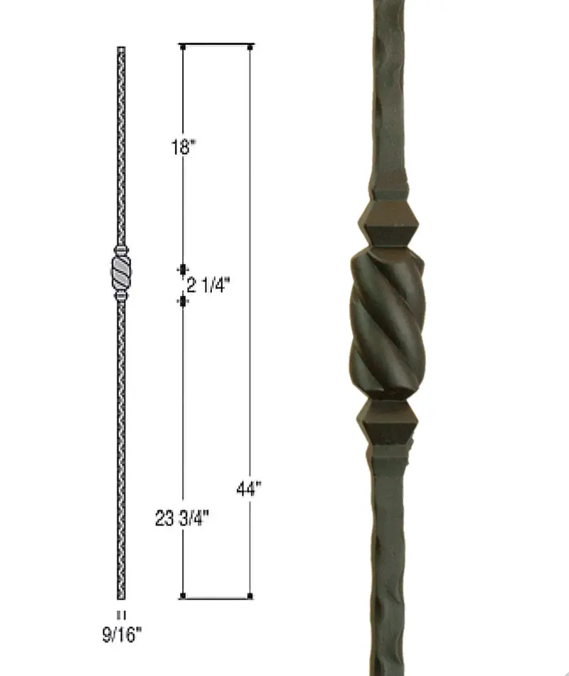 Single Beehive Wrought Iron Baluster – Model 2766 1