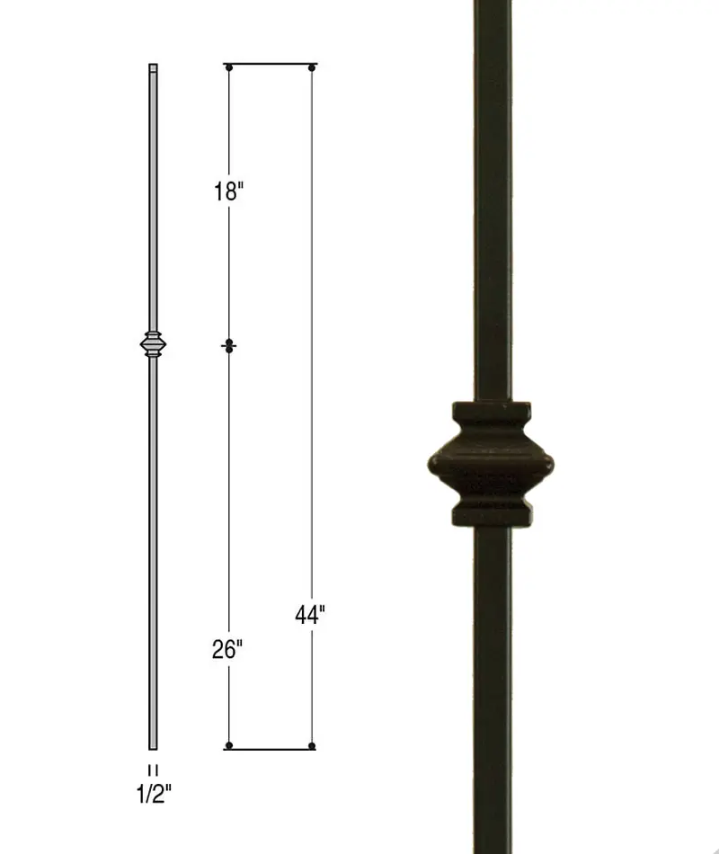 Single-Knuckle Iron Baluster Model 2556 1