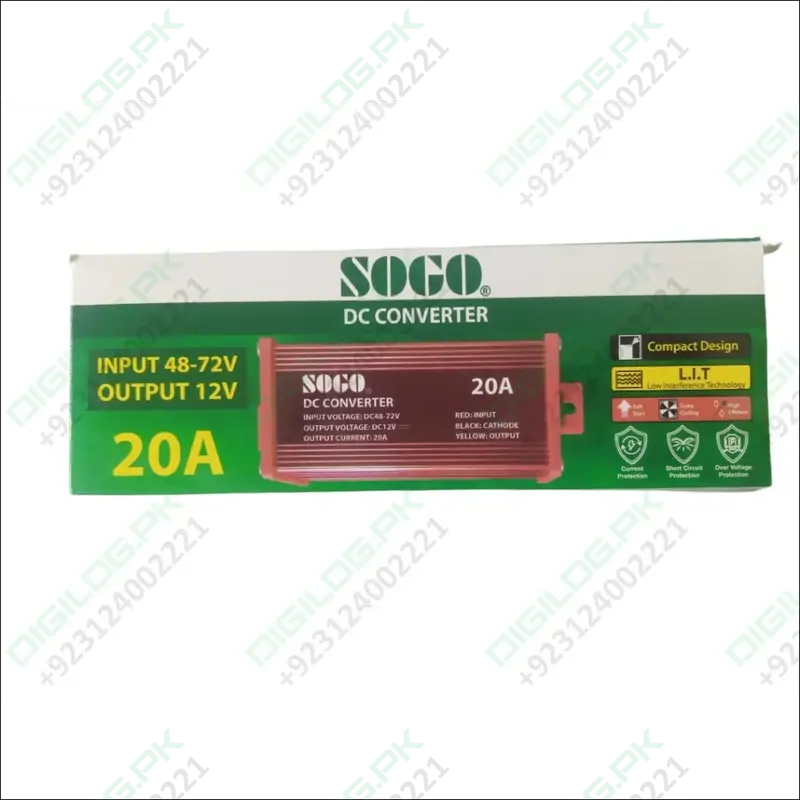Sogo 20A Dc-Dc Step-Down Converter: 48–72V To 12V Voltage Regulator 1