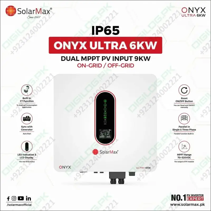 Solarmax Sm-Onyx-Ul-6Kw – Ul-Certified 6Kw Hybrid Inverter (Pv9000 Input) For Pakistan Market 1