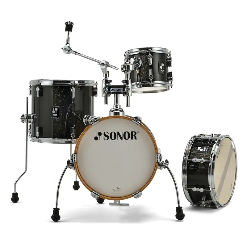 Sonor Aqx Micro Drum Shell Kit – 4-Piece Black Midnight Sparkle Set 1