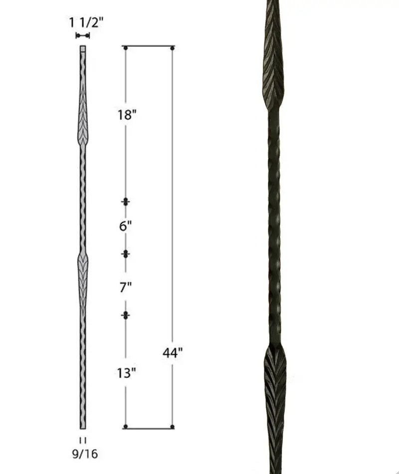 Split Arrows Iron Baluster Style 2997 1