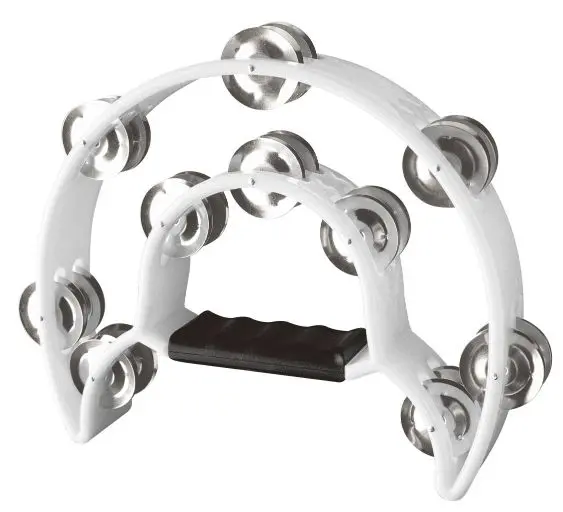 Stagg Cutaway Plastic Tambourine With 20 Jingles – White 1