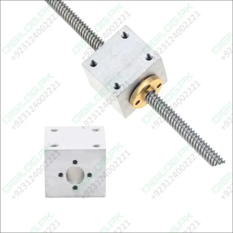 T8 Trapezoidal Lead Screw Nut Block – Black/Gray Aluminum Mounting Bracket 1