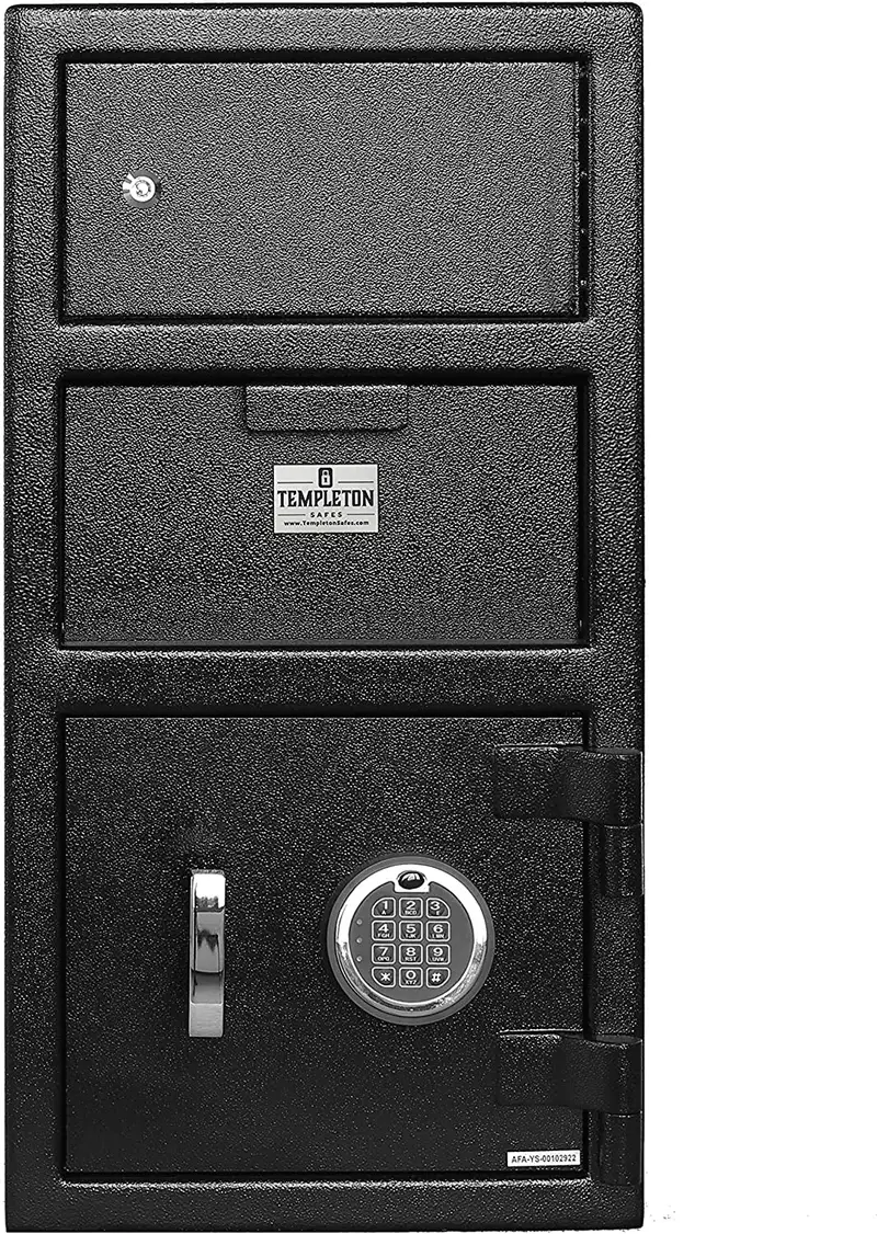 Templeton Standard Depository Drop Safe – Electronic Multi-User Keypad Lock With Key Backup, Anti-Fishing Security, 1.5 Cu. Ft., Black 1