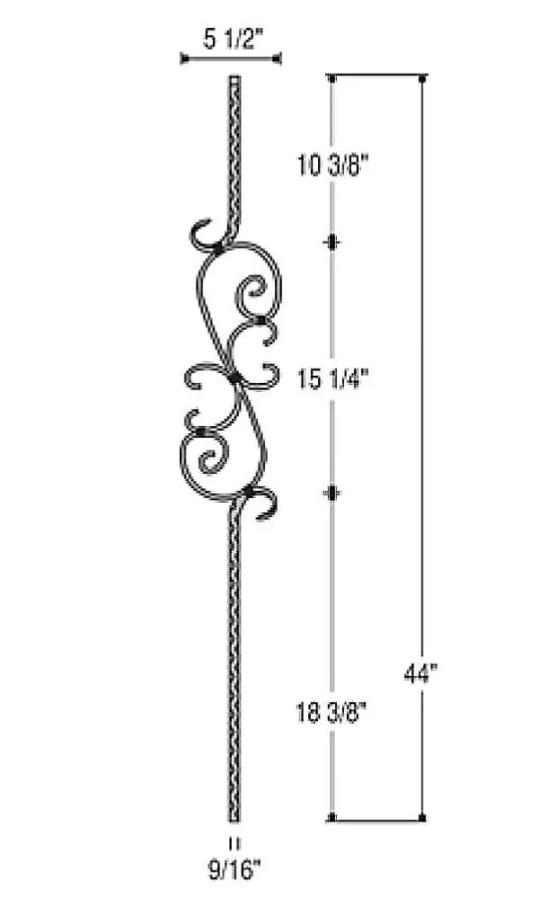 Three-Piece Scroll Ornament – Decorative Stair Accent, Model 2797 1
