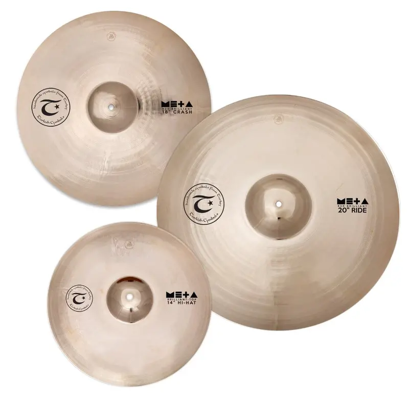 Turkish Meta Cymbal Pack: 14" Hi-Hats, 18" Crash, 20" Ride 1
