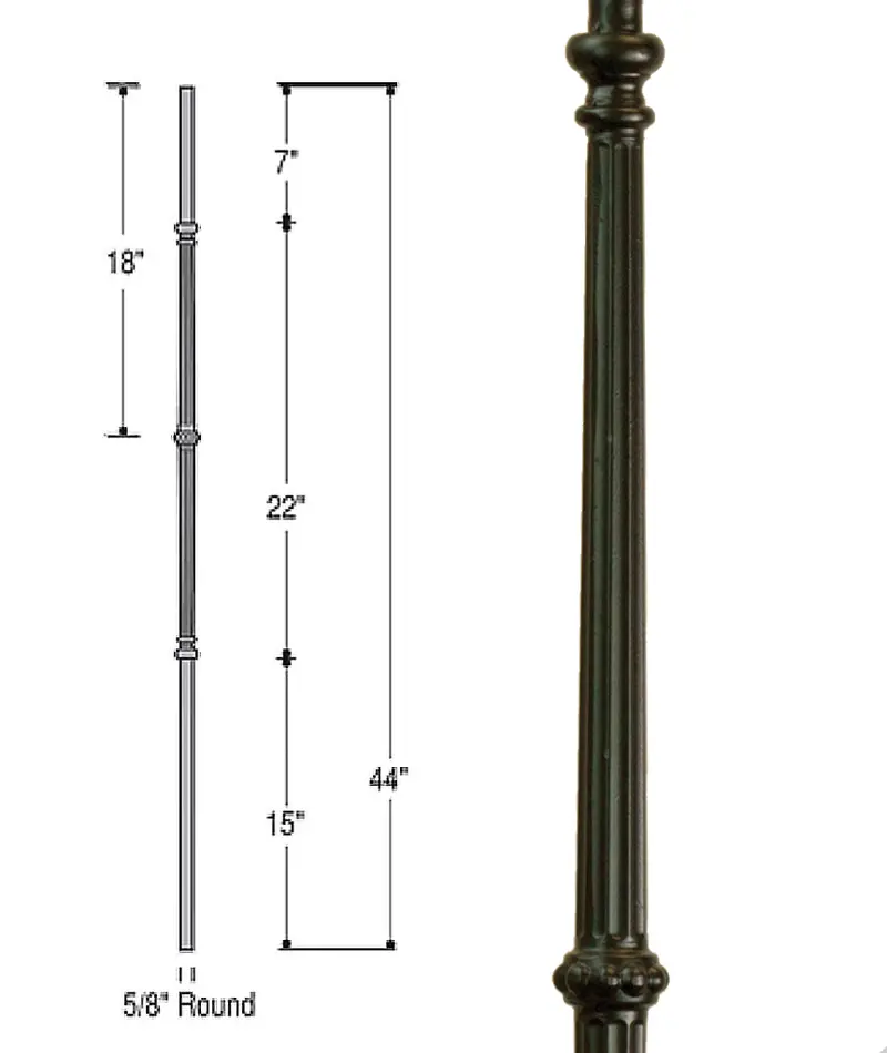 Venetian Fluted Iron Baluster Featuring Decorative Knuckle – Model 2597 1