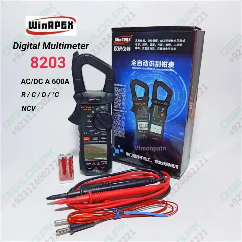Winapex 8203 600A True-Rms Solar Clamp Meter (Ac/Dc Digital) 1