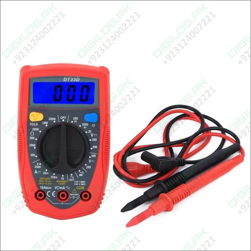 Xtmax Dt33D Digital Multimeter – Compact Voltmeter, Ammeter, And Continuity Tester 1