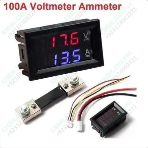 Zfx Vc288 Dual Led Panel Meter – 100A Volt-Ammeter With Shunt For Dc Systems 1
