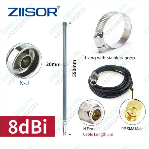 Ziisor On-Demand 915/923Mhz Lora Antenna – 8Dbi N-Male Fiberglass Design For Meshtastic, Helium Hotspots, And Long-Range Iot 1