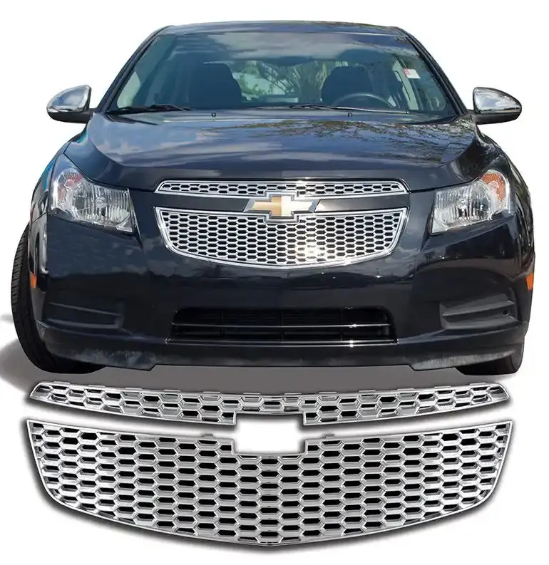 Coast To Coast Chrome Mesh Grille Insert Set For 2011–2014 Chevrolet Cruze – Two-Piece Design 1